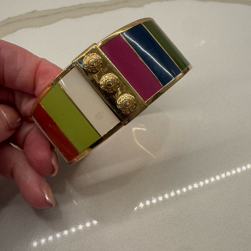 COACH Colorful Striped Cuff Bracelet